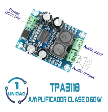 Amplificador Tpa3118 1x60w