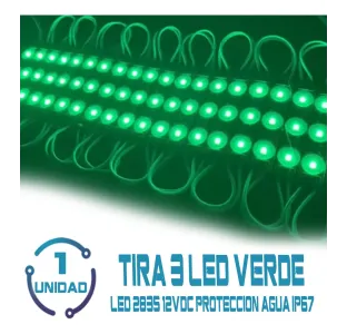 Tira 3 Leds 2835 12v Verde