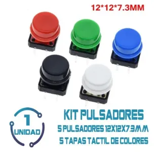 Kit Pulsadores 12.7MM Con Tapa