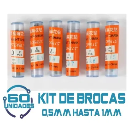 Kit De Brocas Para Pcb De 0,5mm - 1mm