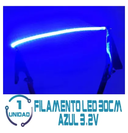 Filamento Led 30cm 3v Azul