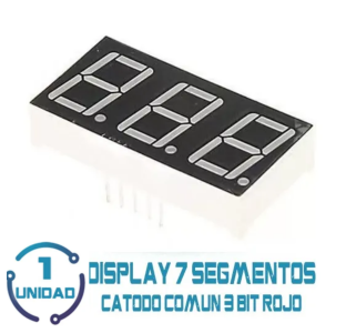 Display 7 segmentos 3 digitos anodo comun