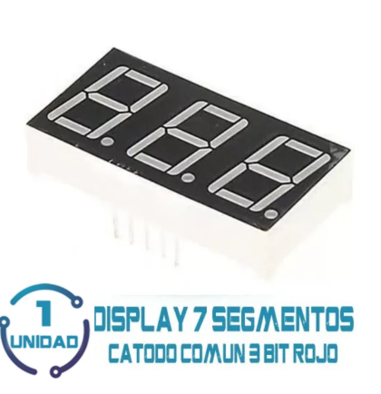 Display 7 segmentos 3 digitos anodo comun
