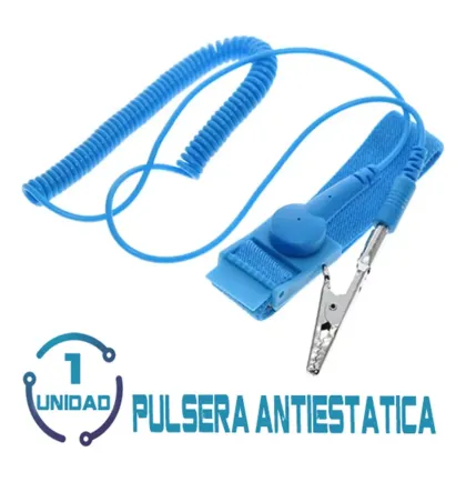 Brazalete Antiestatico Azul Ecd
