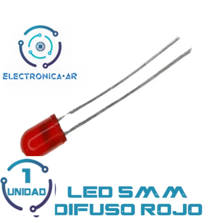 Led 5mm Difuso Rojo