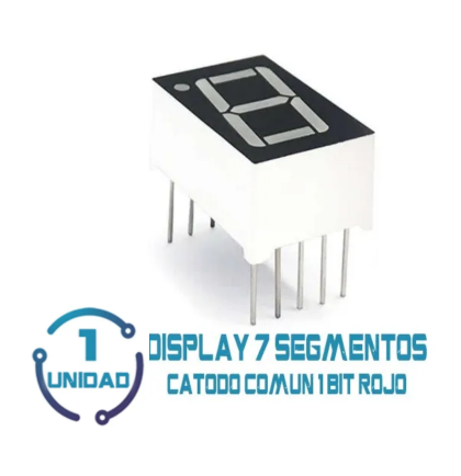 Display 7 segmentos 1 digito catodo comun