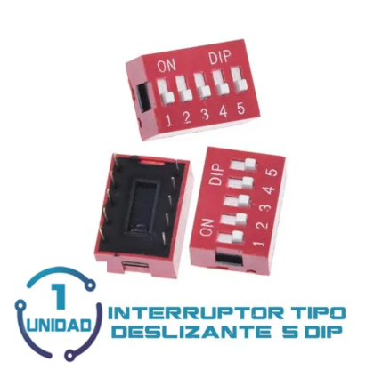 Interruptor Tipo Delizante 2.54mm  DIP5 Pin 