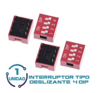 Interruptor Tipo Delizante 2.54mm DIP 4 Pin