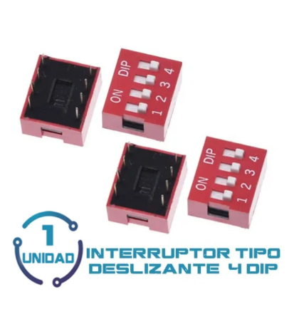 Interruptor Tipo Delizante 2.54mm DIP 4 Pin