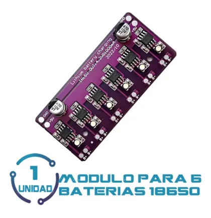 Modulo De Carga Para 6 Baterias 18650