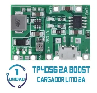 Cargador TP4056 2A Boost 4.3 A 27v