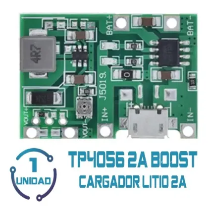 Cargador TP4056 2A Boost 4.3 A 27v