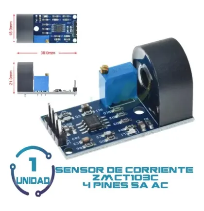 Modulo ZMCT103C Rango 5A Monofasico Sensor AC