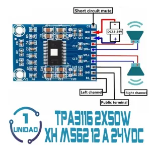 Amplificador Xh-M562 2x50w Tpa3116