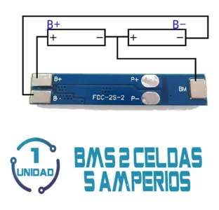 BMS 2 Celdas 5A Azul