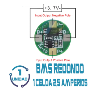 Bms 1 Celda Redondo 2.5A
