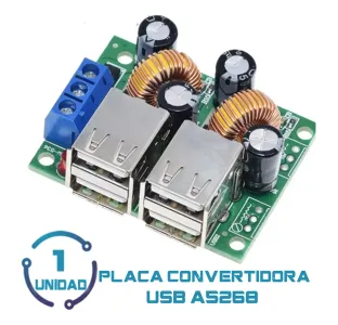 Convertidor De Alimentacion 4 Puertos USB A5268 5A
