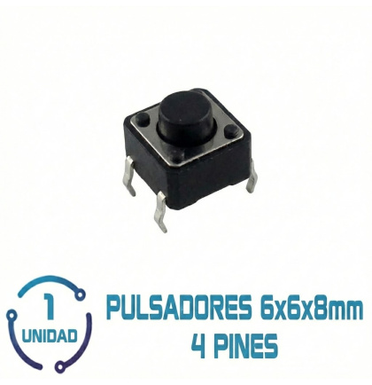 Pulsador 6x6x8mm