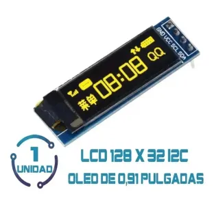 Display Pantalla Lcd Oled 128x32 I2c 0.91 Pulgadas Amarillo