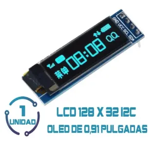 Display Pantalla Lcd Oled 128x32 I2c 0.91 Pulgadas Azul