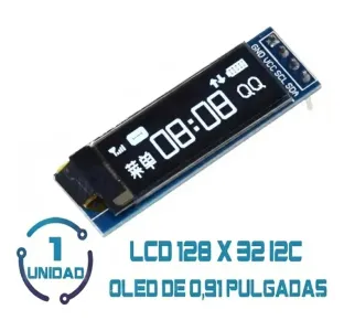 Display Pantalla Lcd Oled 128x32 I2c 0.91 Pulgadas Blanca