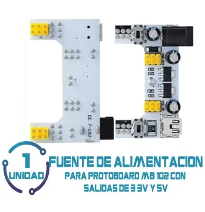 Fuente Alimentación Para Protoboard Mb102 3.3v Y 5v