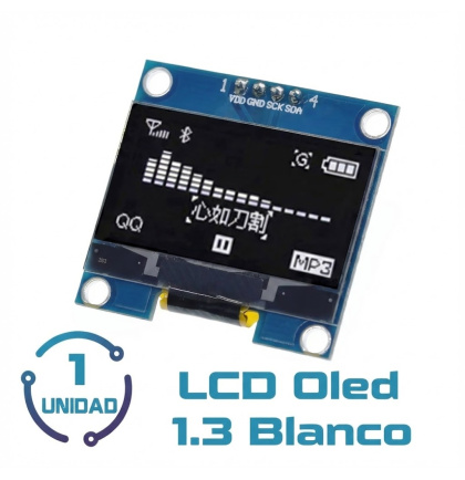 Pantalla LCD Oled 1.3 Pulgadas i2c 128X64 Blanco
