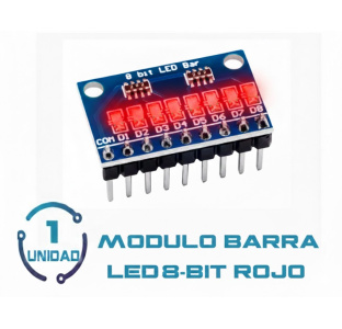Barra Led 8 Bit Catodo Comun Rojo